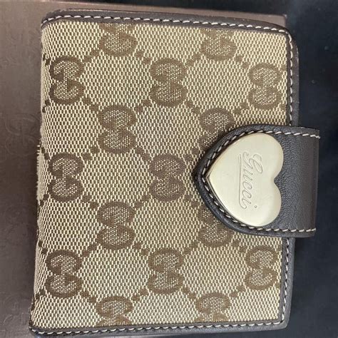 gucci heart wallet brown|gucci wallet black leather.